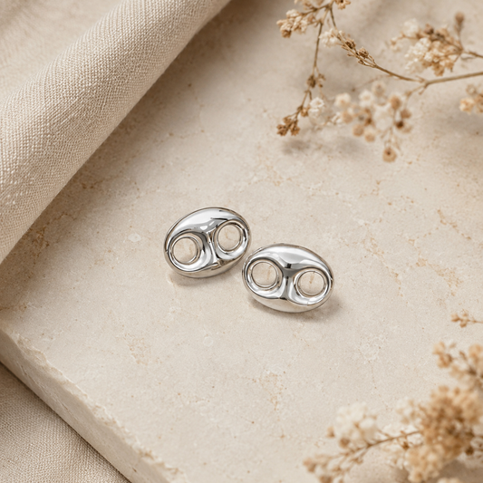 Boucles d’oreilles grain de café – Argent 925 rhodié