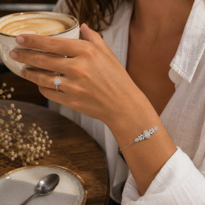 Bracelet élégant zirconiums ovales en argent 925 rhodié – Raffinement intemporel