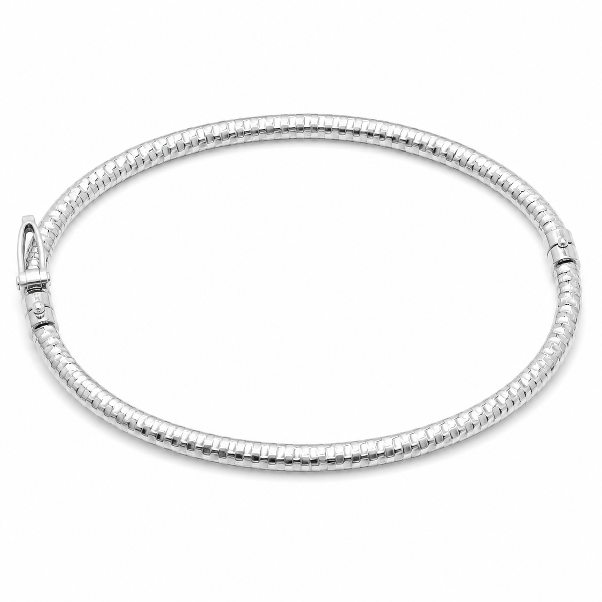 Bracelet martelé en argent 925 rhodié – Texture chic et éclat unique
