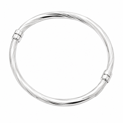 Bracelet torsadé en argent 925 rhodié – Brillance sculptée et élégance intemporelle