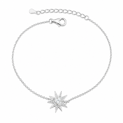 Bracelet Étoile du Nord en Argent 925 Rhodié et Zirconiums – Femme
