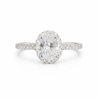 Bague Ovale Zircon Argent 925 Rhodié – Bague Femme Élégante