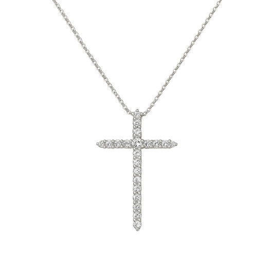 Pendentif Croix Argent 925 Entièrement Sertie – Éclat Total & Symbolisme Fort