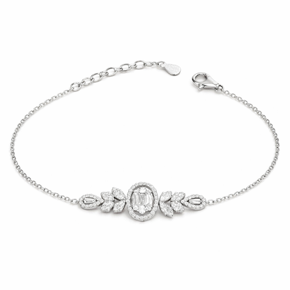 Bracelet élégant zirconiums ovales en argent 925 rhodié – Raffinement intemporel
