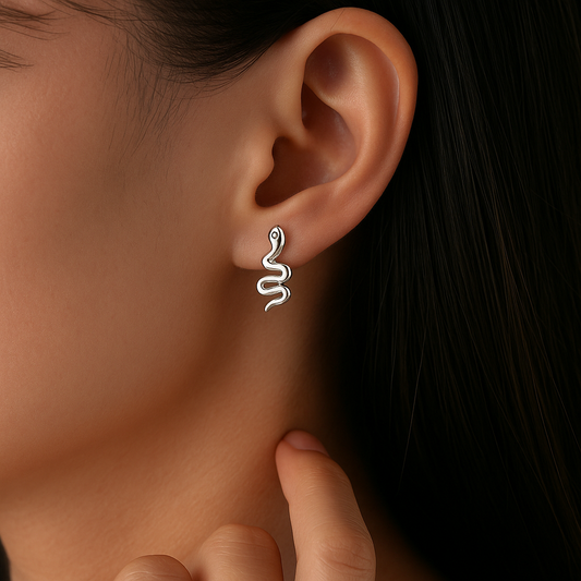 Boucles d'Oreilles Serpent en Argent 925 – Bijou Femme Brillant et Tendance