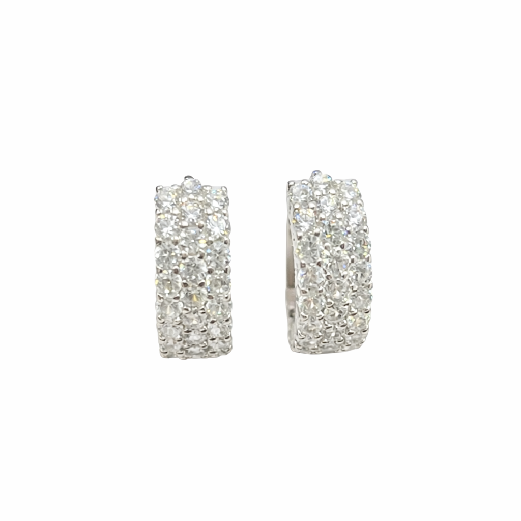 Créoles pavées en argent 925 rhodié – Éclat zirconium