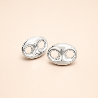 Boucles d’oreilles grain de café – Argent 925 rhodié