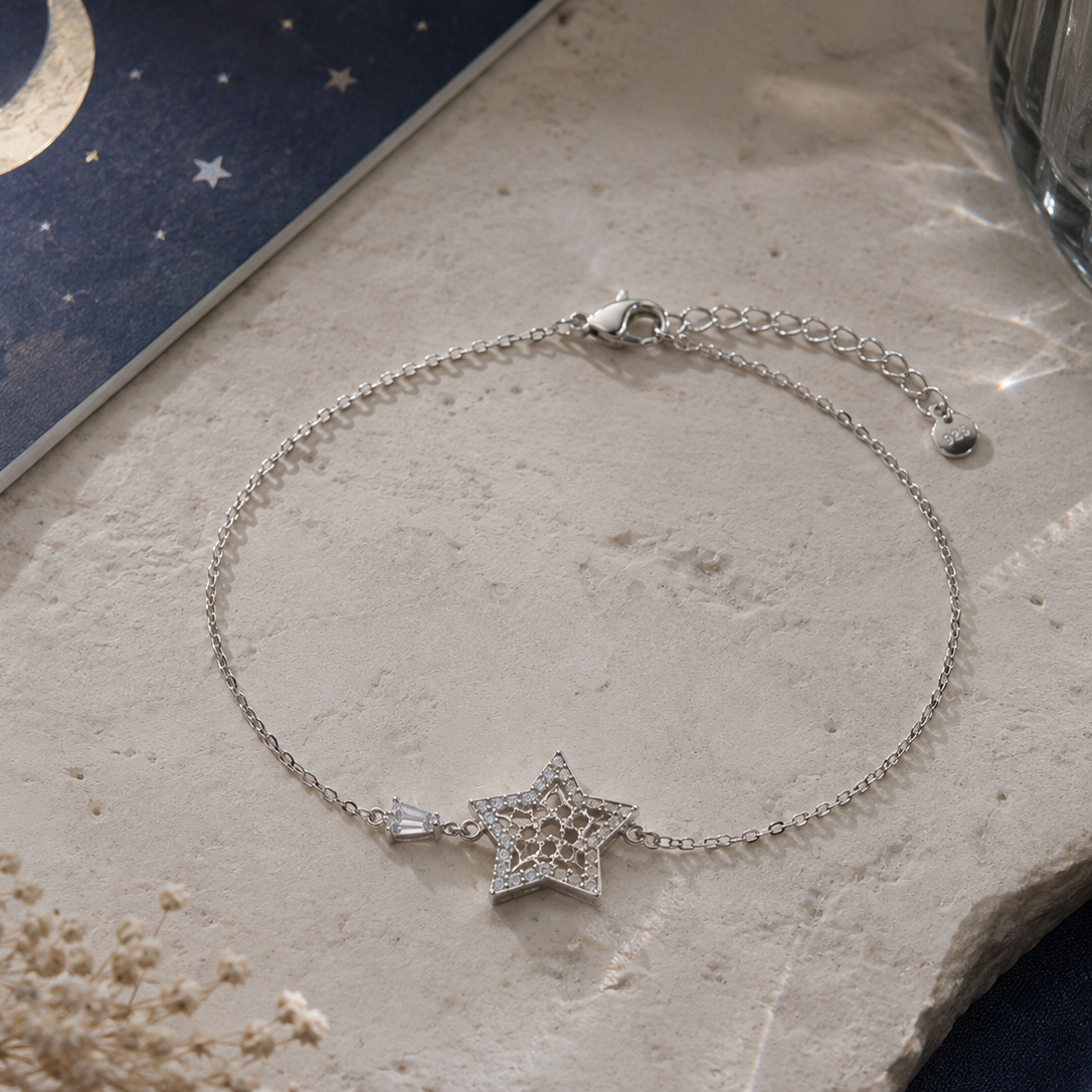 Bracelet étoile Dentelle en Argent 925 – Zirconiums