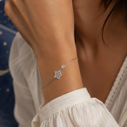 Bracelet étoile Dentelle en Argent 925 – Zirconiums