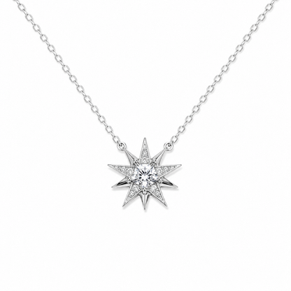 Collier Étoile Polaire en Argent 925 – Zirconiums