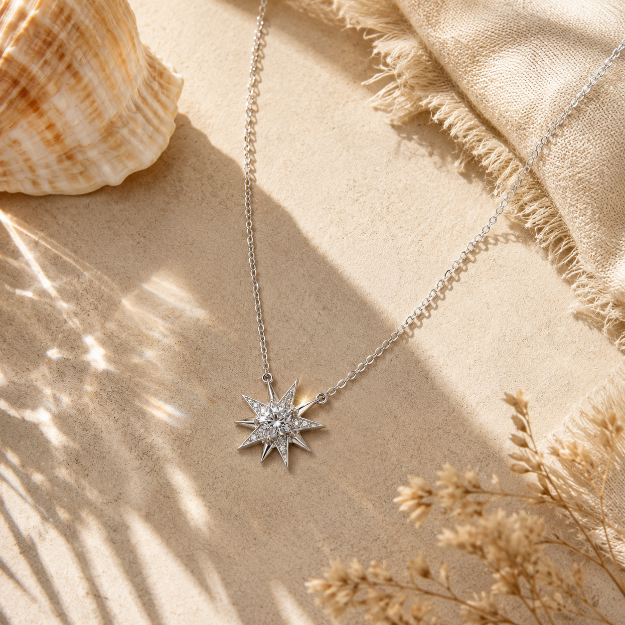 Collier Étoile Polaire en Argent 925 – Zirconiums