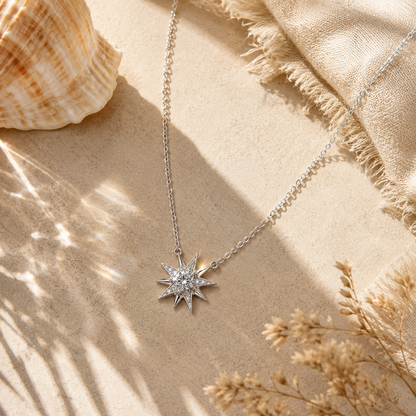 Collier Étoile Polaire en Argent 925 – Zirconiums