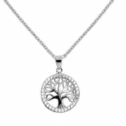 Pendentif Arbre de Vie en argent 925 rhodié – Bijou symbole d'énergie, spiritualité et force intérieure