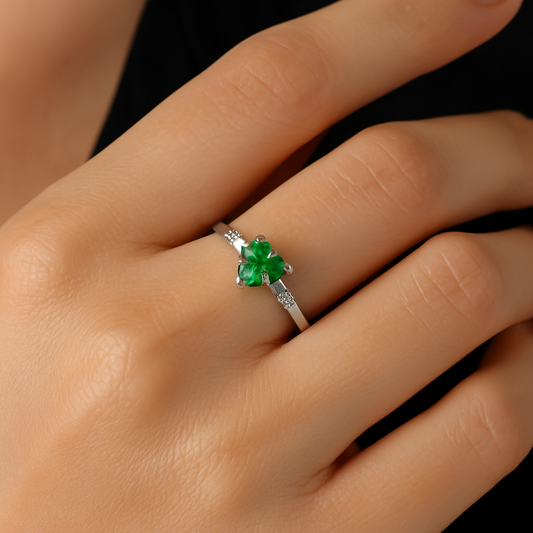 Bague Argent 925 Pierre Verte en Forme de Cœur – Élégance et Passion