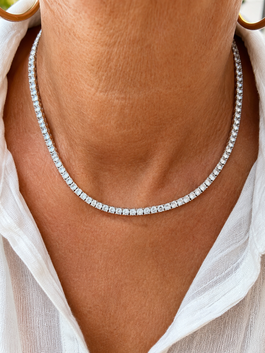 Collier Tennis Argent 925 – Zircons Blancs