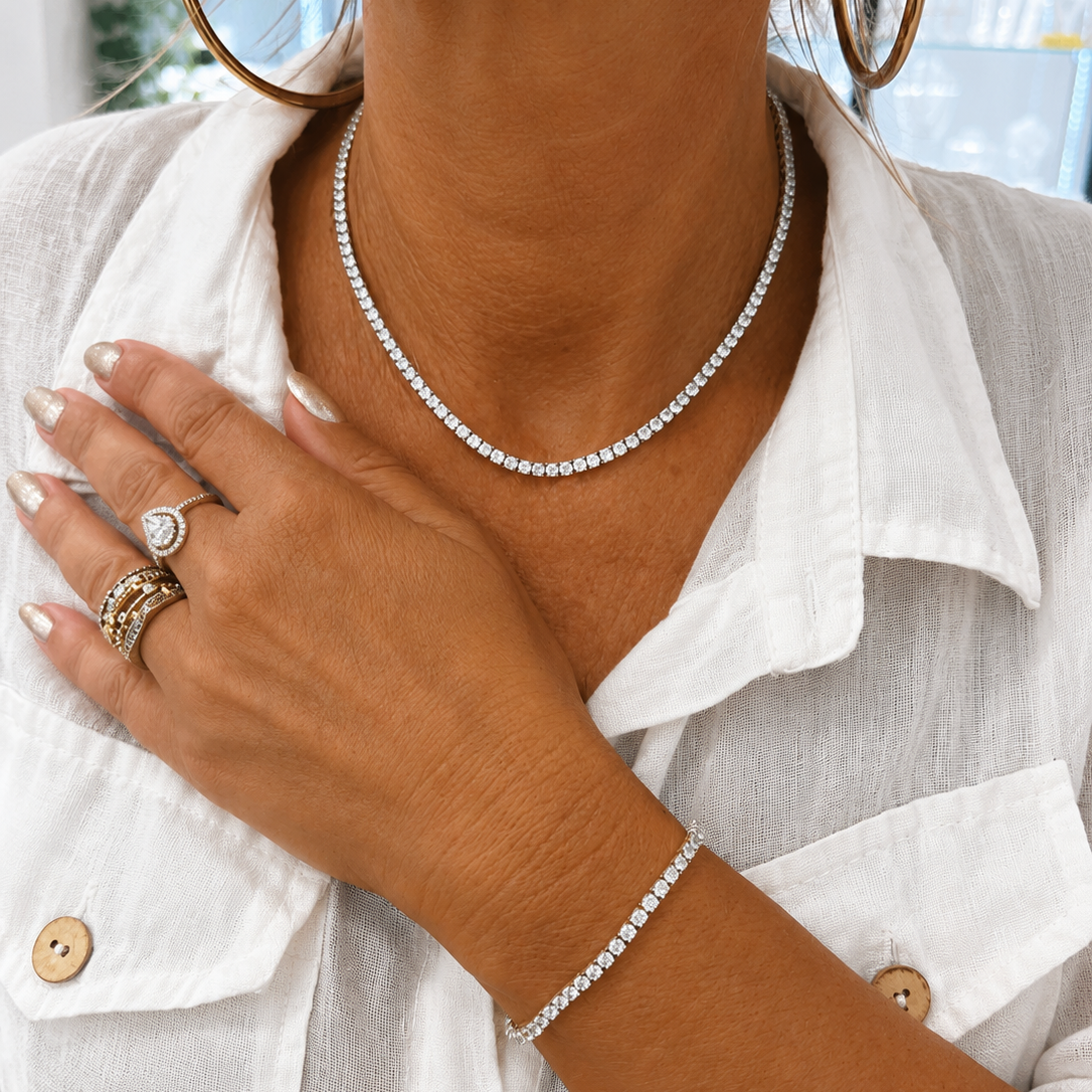Bracelet Tennis Argent 925 – Zircons Blancs