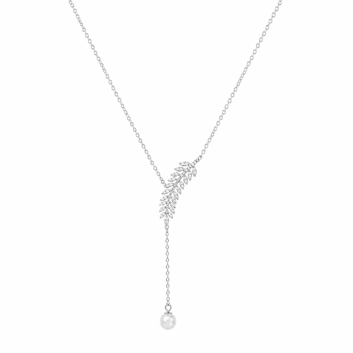 Collier Feuille & Perle Femme – Bijou Élégant