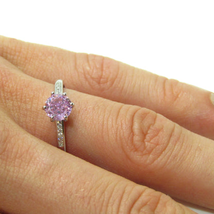 Bague en Argent 925 avec Pierre Rose et Pavé Zirconium – Douceur Romantique et Éclat Féminin
