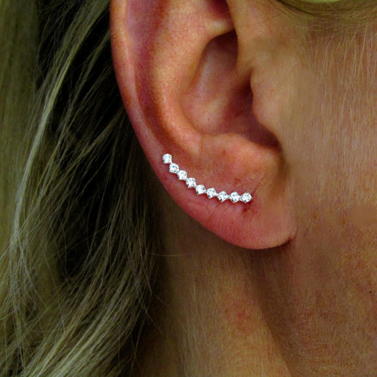 Boucles d'Oreilles Argent 925 & Zirconiums – Élégance Épurée et Éclat Sublime