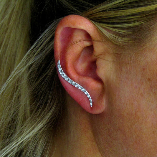 Boucles d'Oreilles Argent 925 Martelé – Élégance Brute et Design Unique