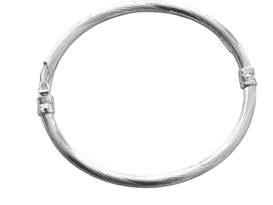 Bracelet torsadé en argent 925 rhodié – Brillance sculptée et élégance intemporelle