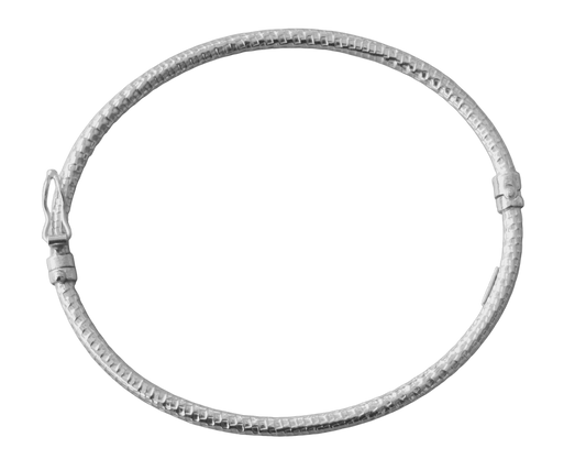Bracelet martelé en argent 925 rhodié – Texture chic et éclat unique