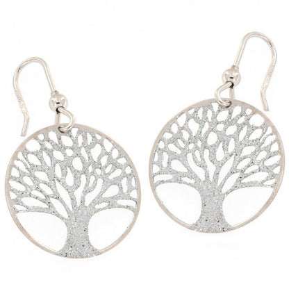Boucles d’Oreilles Arbre de Vie en Argent 925 – Grand Modèle Scintillant – Bijou Élégant et Symbolique