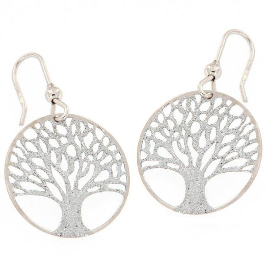 Boucles d’Oreilles Arbre de Vie en Argent 925 – Grand Modèle Scintillant – Bijou Élégant et Symbolique