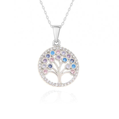 Pendentif Arbre de Vie Multicolore en Argent 925 Rhodié – Symbolique & Éclat