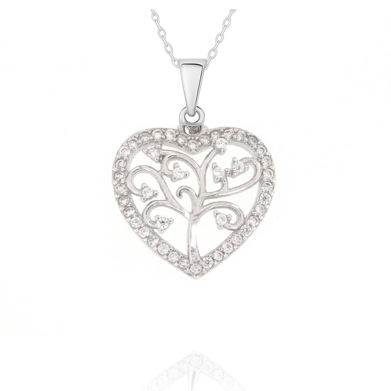 Pendentif Cœur Arbre de Vie en Argent 925 Rhodié – Amour, Protection & Éclat Éternel