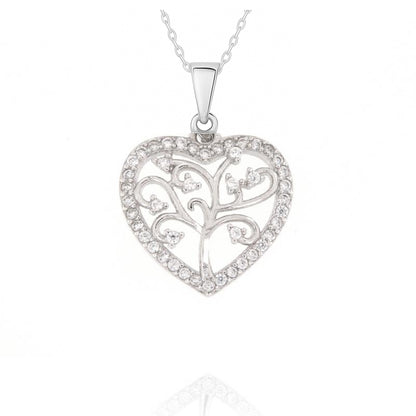 Pendentif Cœur Arbre de Vie en Argent 925 Rhodié – Amour, Protection & Éclat Éternel