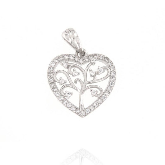 Pendentif Cœur Arbre de Vie en Argent 925 Rhodié – Amour, Protection & Éclat Éternel