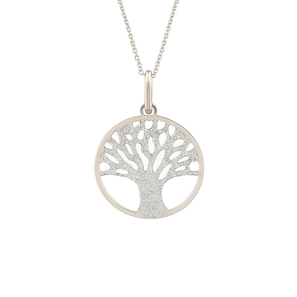 Pendentif Arbre de Vie en Argent 925 Rhodié – Éclat Givré & Symbolique Intemporelle
