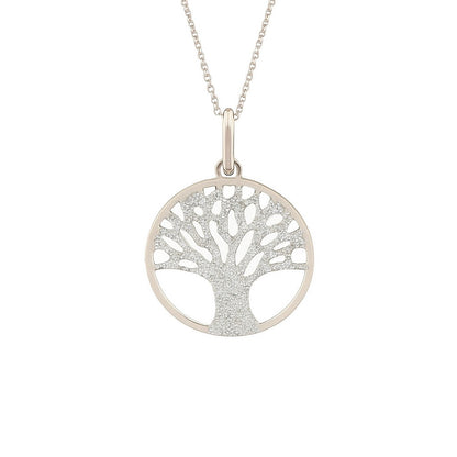 Pendentif Arbre de Vie en Argent 925 Rhodié – Éclat Givré & Symbolique Intemporelle