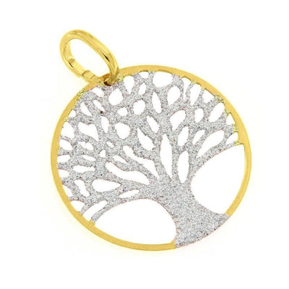 Pendentif Arbre de Vie en Argent 925 Doré – Finition Givrée & Énergie Positive