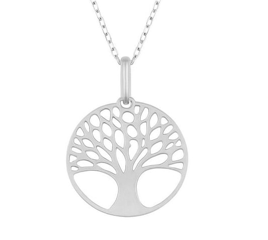 Pendentif Arbre de Vie en Argent 925 Rhodié – Élégance Pure & Harmonie
