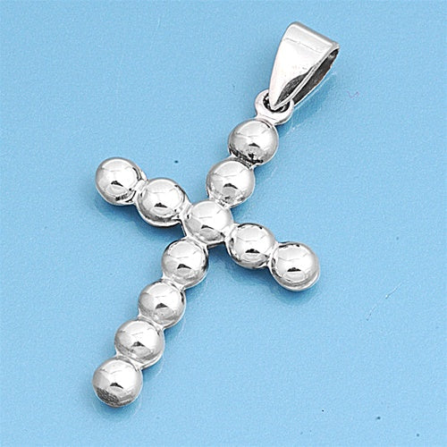 Pendentif croix perles en argent 925 rhodié – Design moderne et éclat pur