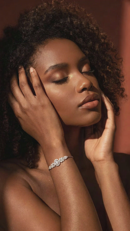 Bracelet élégant zirconiums ovales en argent 925 rhodié – Raffinement intemporel